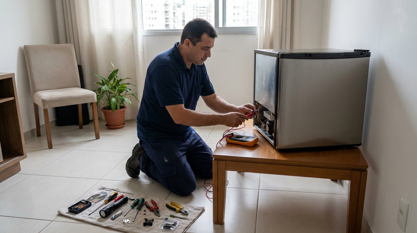 Técnico de conserto de frigobar em residência em Belém‑PA